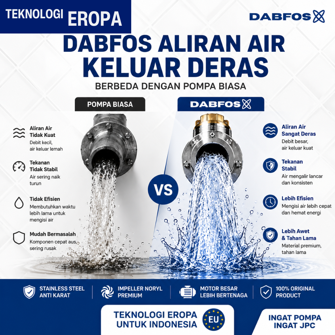 DABFOS vs Pompa Biasa – Aliran Air