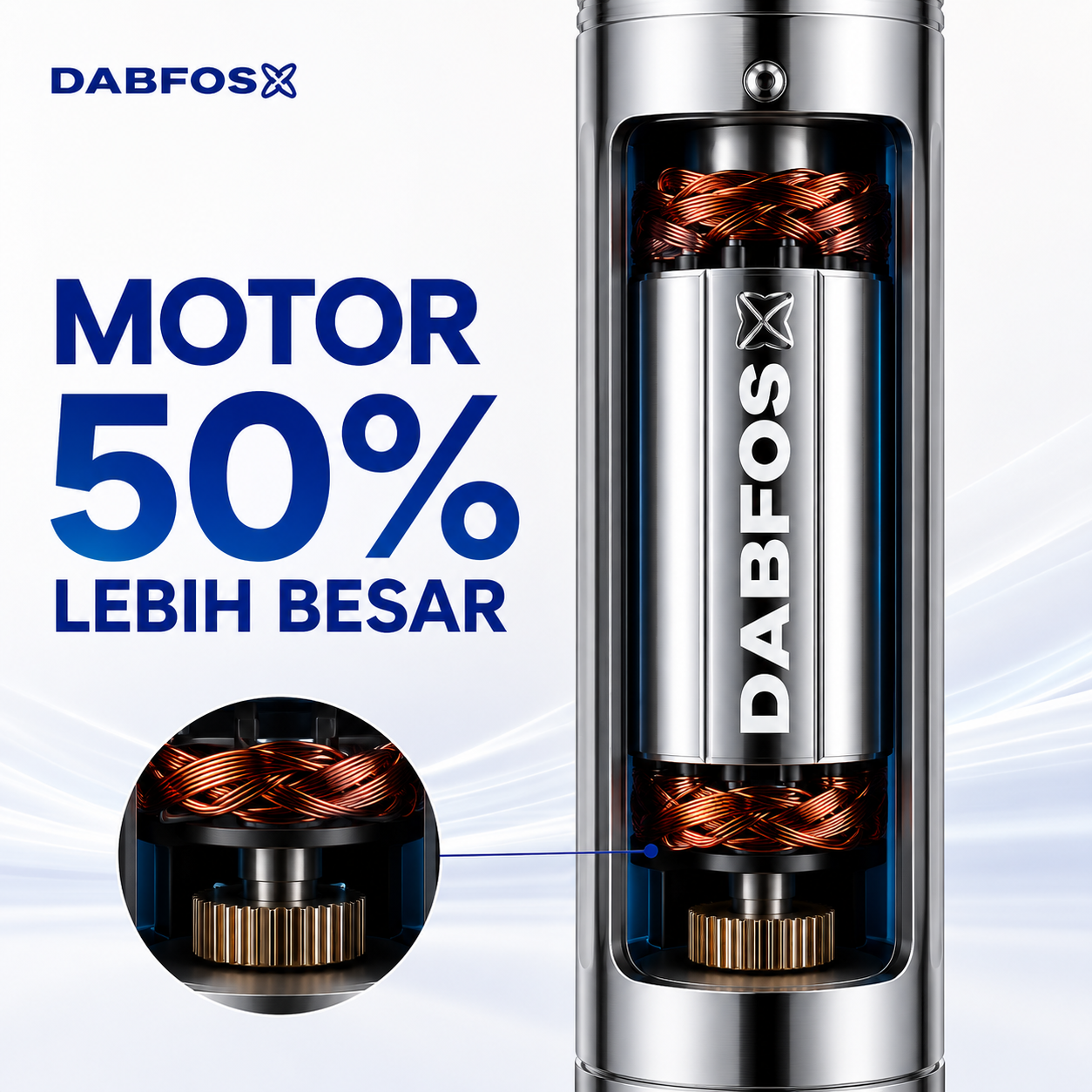 Motor 50% Lebih Besar